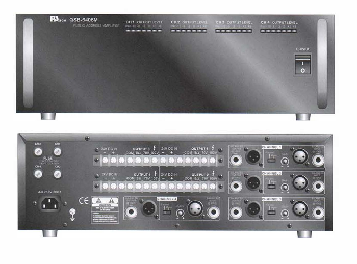 PAtech｜ QSB-6412M- 4CH Booster Amplifier- 4頻道強化擴音機